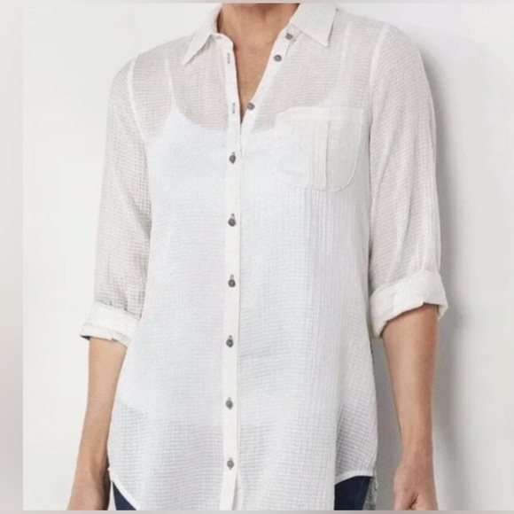 Soft Surroundings Button Down Blouse with detailed back size medium - Picture 14 of 14